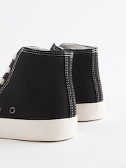 Black Standard Fit (F) Lace-Up High Top Trainers - Image 4 of 5