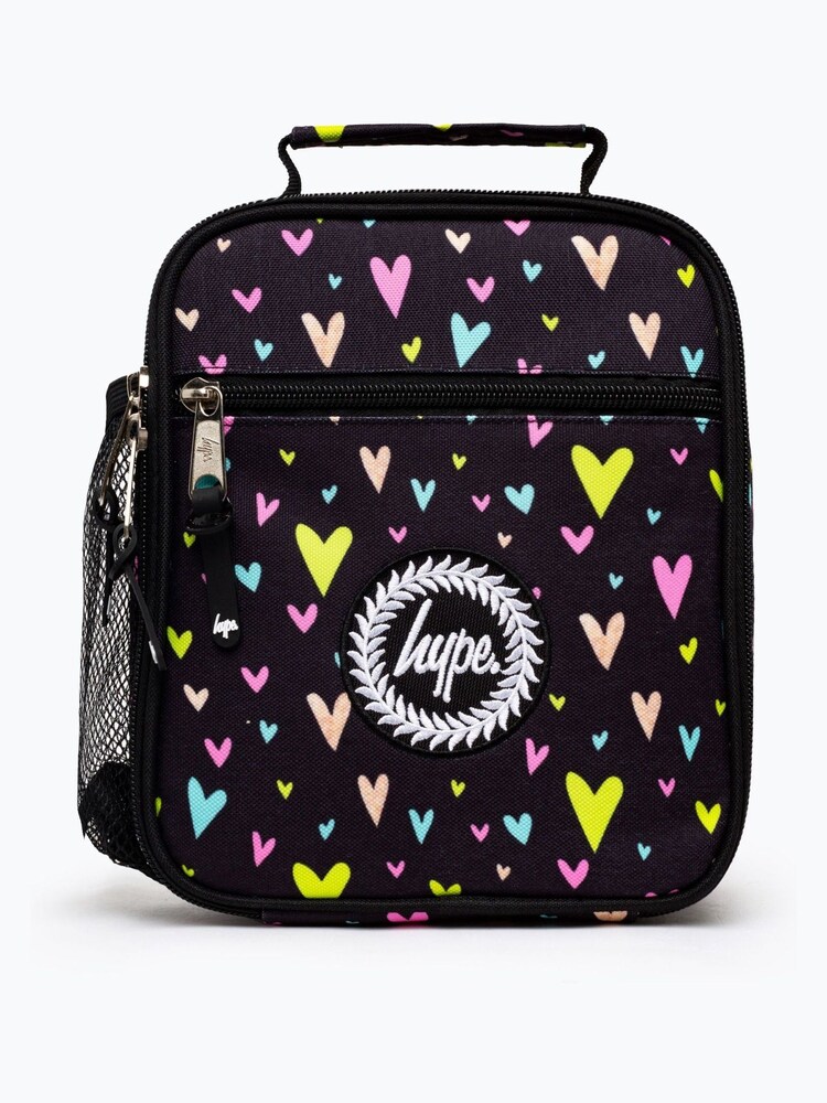 Hype. Multi Heart Gold Glitter Overlay Black Lunch Box - Image 1 of 8
