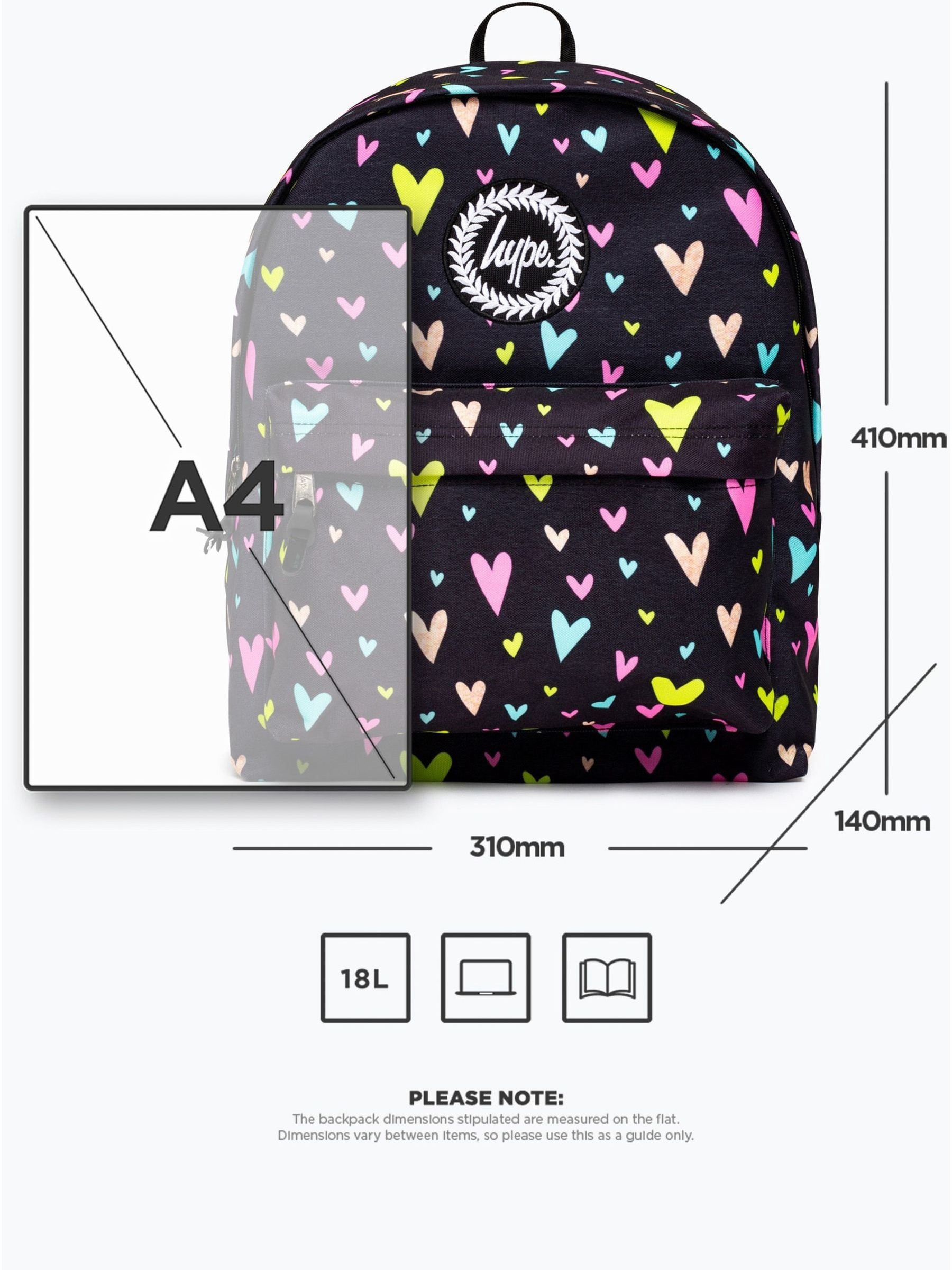 Buy Hype. Black Heart Gold Glitter Overlay Backpack from Next USA