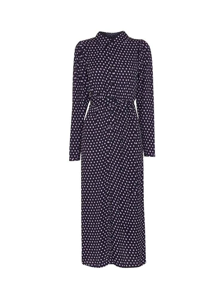 Whistles Natural Dotted Spot Print Shirt Dress - Image 4 of 4