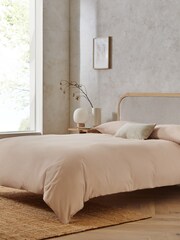 Natural 100% Cotton Plain Duvet Cover and Pillowcase Set - Image 1 of 3