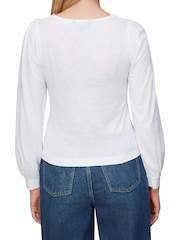 Whistles Amber V-Neck Button White Top - Image 2 of 4