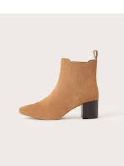 Monsoon Natural Square Toe Suede Chelsea Boots - Image 2 of 4