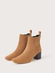 Monsoon Natural Square Toe Suede Chelsea Boots - Image 3 of 4