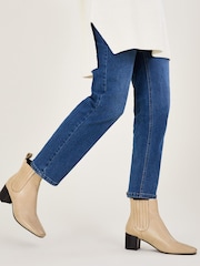 Monsoon Chelsea-Stiefel aus Leder mit eckiger Zehenpartie - Bild 1 von 3