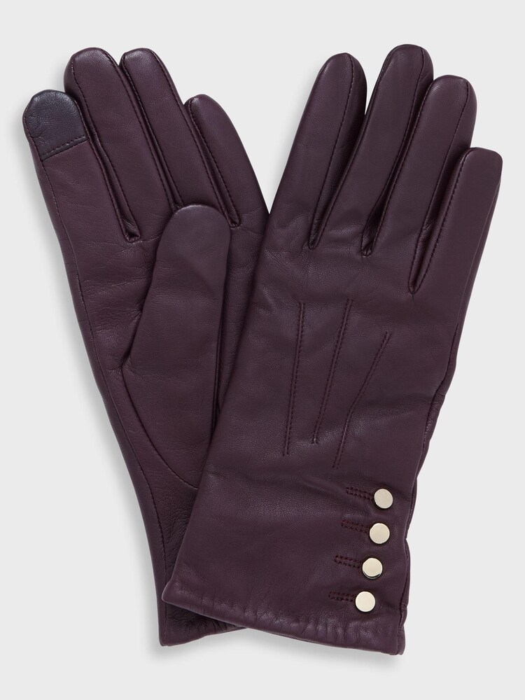 Hobbs Purple Sienna Leather Gloves - Image 1 of 2