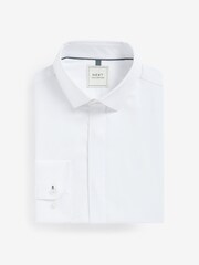 White Slim Fit Concealed Placket Shirt - Image 5 of 6