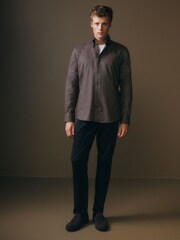 Neutral Brown Trimmed Shirt - Image 2 of 5