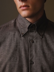Neutral Brown Trimmed Shirt - Image 4 of 5