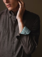Neutral Brown Trimmed Shirt - Image 5 of 5
