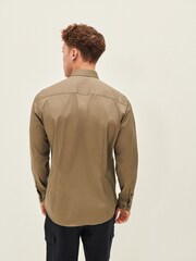Khaki Green EDIT Stretch Shirt - Image 4 of 7
