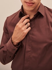 Chocolate Brown EDIT Stretch Shirt - Image 2 of 7
