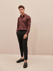 Chocolate Brown EDIT Stretch Shirt - Image 3 of 7