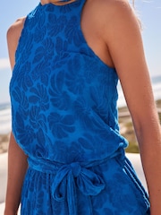 Blue Towel Print Playsuit - Image 4 of 5