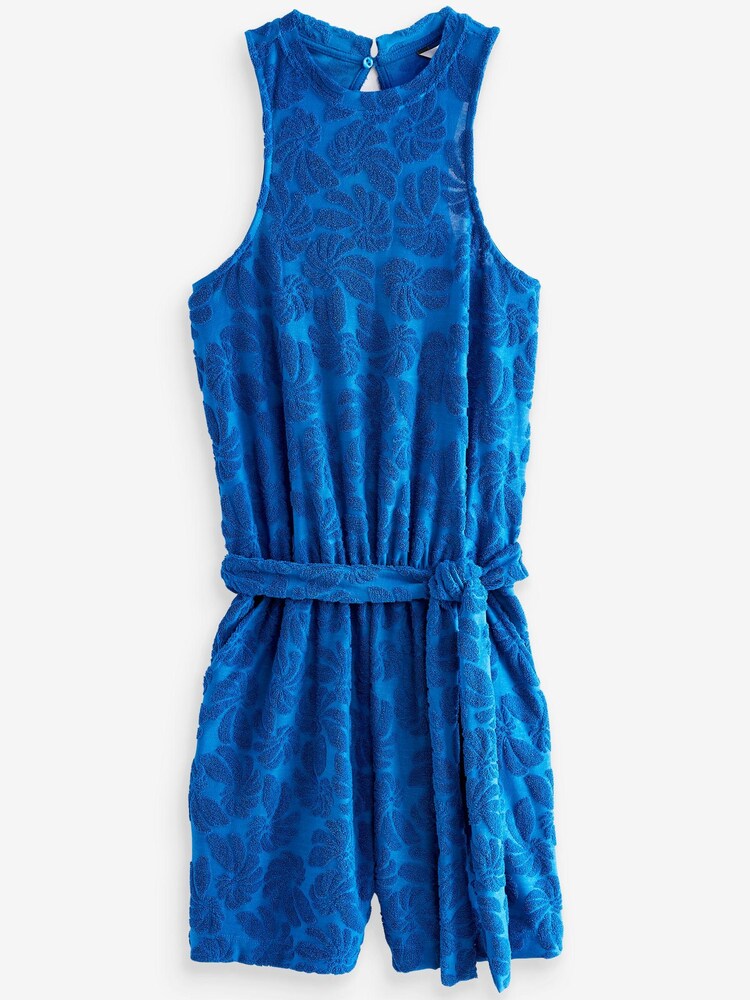 Blue Towel Print Playsuit - Image 5 of 5