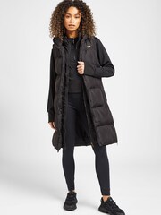 Elle Sport Double Layered Padded Longline Black Gilet - Image 3 of 6
