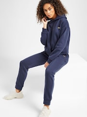 Elle Sport Blue Twist Front Crop Hooded Top - Image 3 of 6