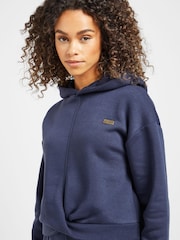 Elle Sport Blue Twist Front Crop Hooded Top - Image 5 of 6
