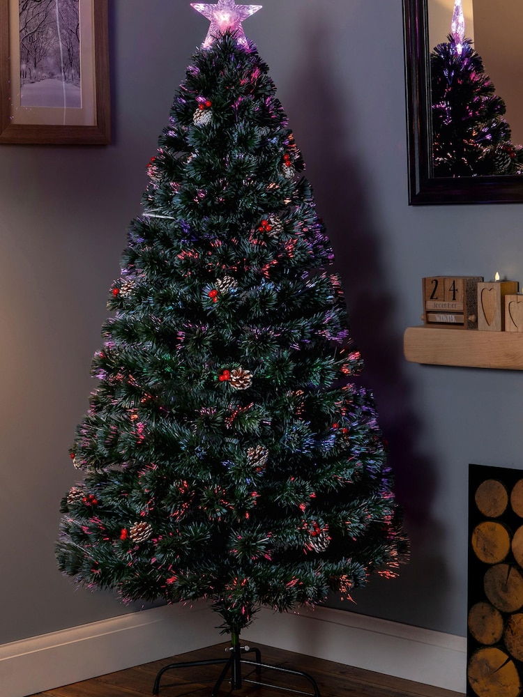 Premier Decorations Ltd 120cm Fibre Optic Colour Changing Artificial Christmas Tree With Star Tree Topper - Image 1 of 3