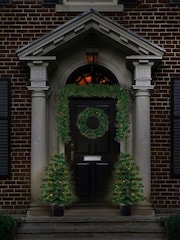 Premier Decorations Ltd Christmas Pre-lit Artificial Christmas Door Set Includes, Trees, Garland & Wreath - Image 1 of 3