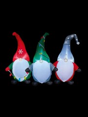 Premier Decorations Ltd Outdoor 1.8m Lit Christmas Inflatable Trio of Gnomes - Image 1 of 2