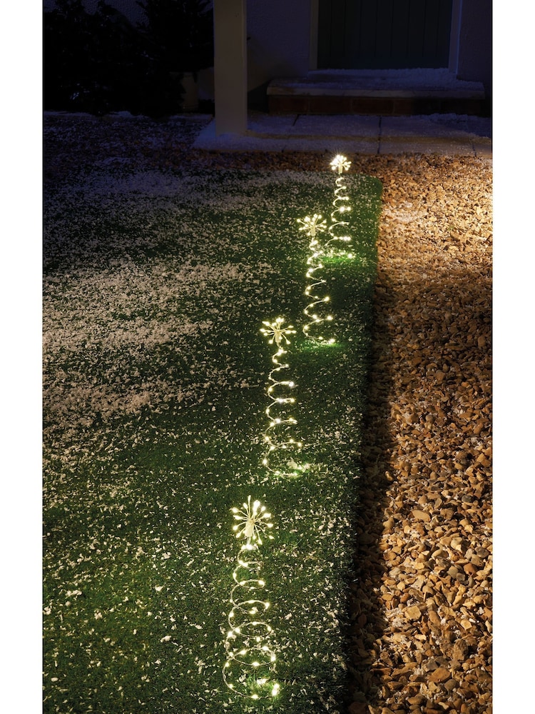 Premier Decorations Ltd 4 Piece 30cm Silver Tree Pin Wire with 200 Warm White LEDs - Image 1 of 3