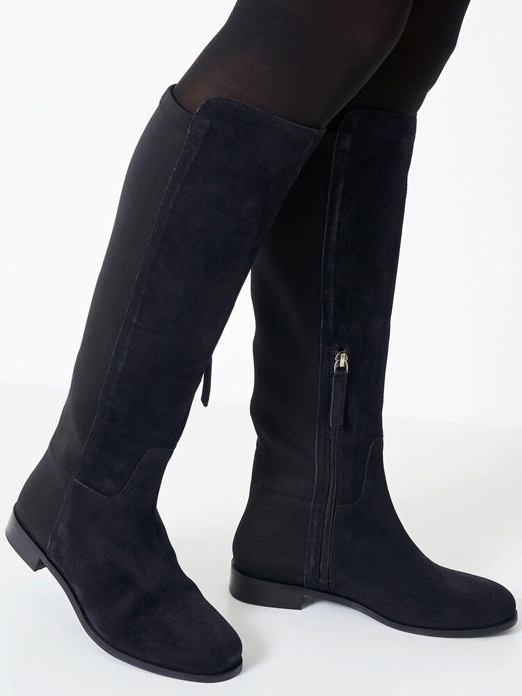 Crew Clothing Company Black Over The Knee Boots - Image 2 of 2 Crew Clothing Company Black Over The Knee Boots - Image 2 of 2