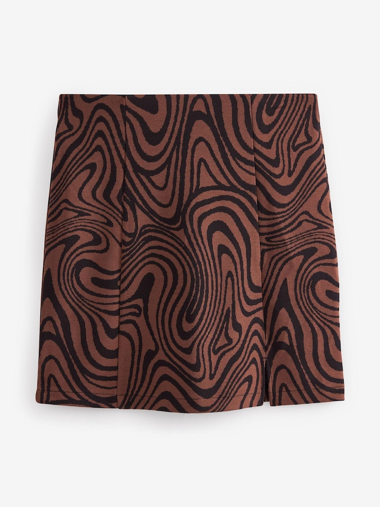 Chocolate Brown Marble Swirl Next A-Line Mini Skirt - Image 1 of 6