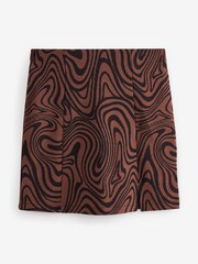 Chocolate Brown Marble Swirl Next A-Line Mini Skirt - Image 2 of 6