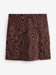 Chocolate Brown Marble Swirl Next A-Line Mini Skirt - Image 3 of 6