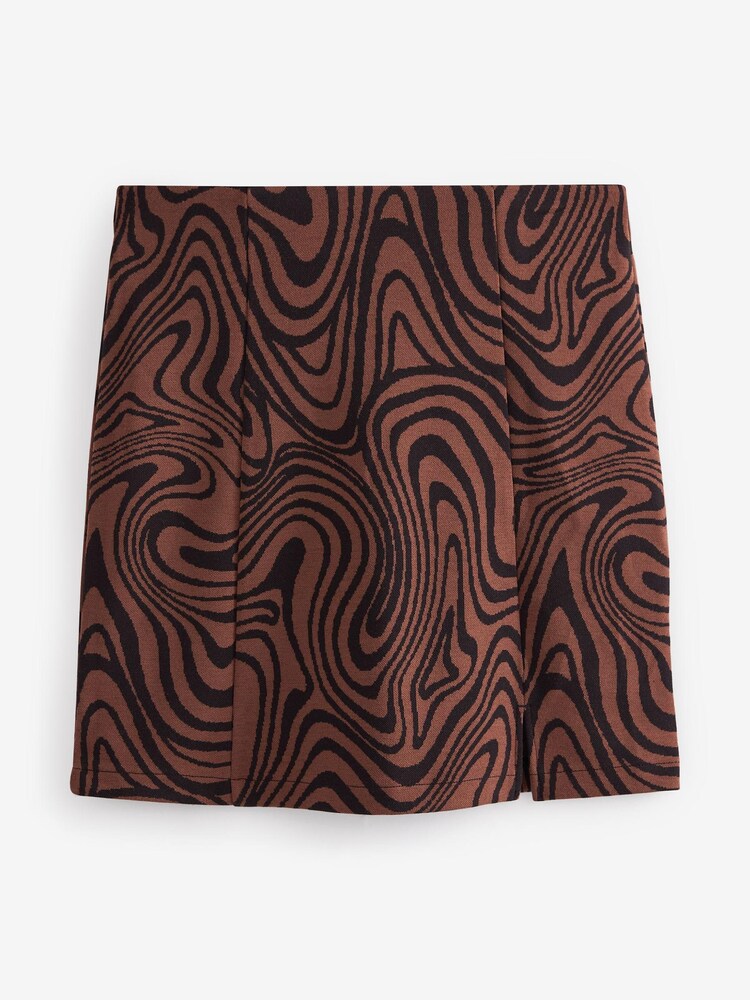 Chocolate Brown Marble Swirl Next A-Line Mini Skirt - Image 3 of 6