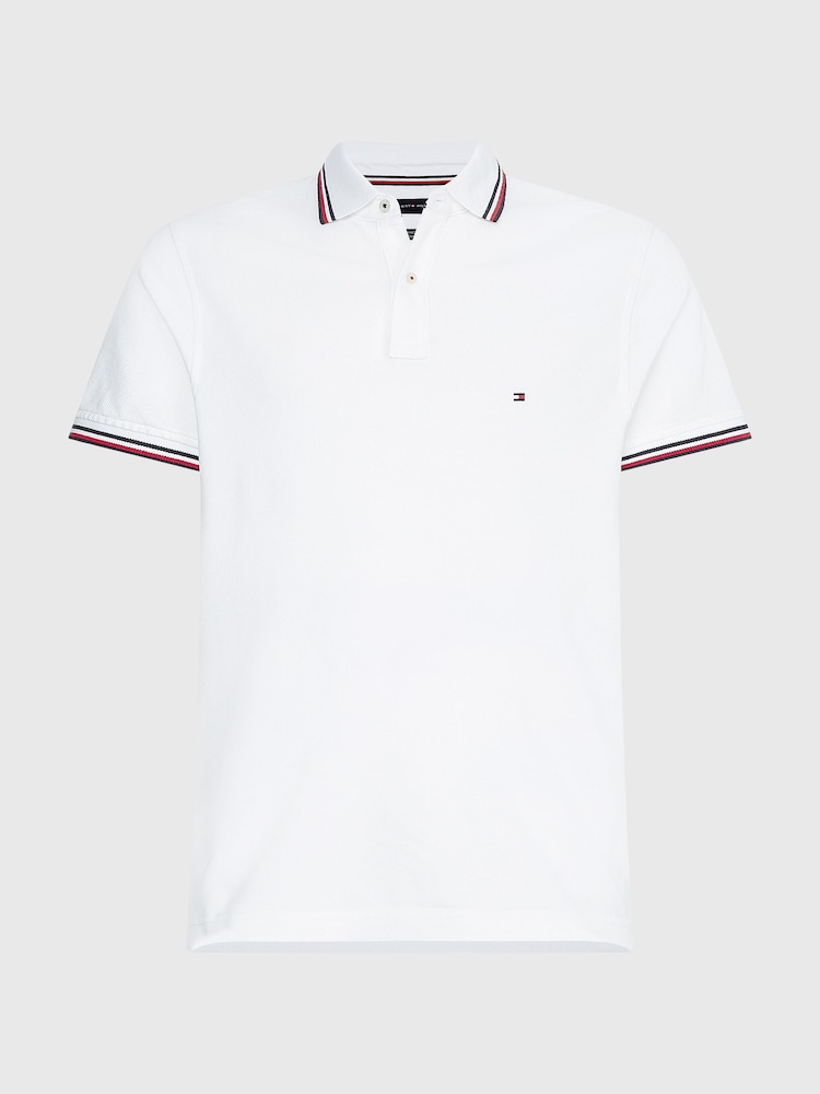 Tommy Hilfiger White Slim Fit Organic Cotton Polo Shirt - Image 4 of 4