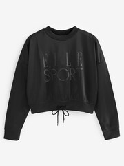 Elle Sport Crop Tricot Black Sweatshirt - Image 5 of 5