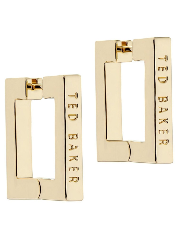 Ted Baker Gold Tone Saadiey Large Square Hinge Earrings - Image 1 of 3