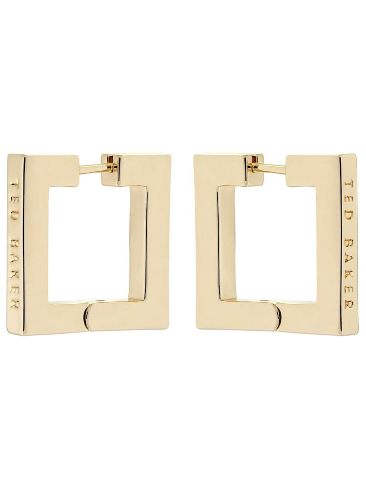 Ted Baker Gold Tone Saadiey Large Square Hinge Earrings - Image 2 of 3