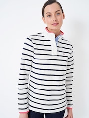 Crew Clothing White Padstow Pique 100% Cotton Sweatshirt - Image 1 of 5