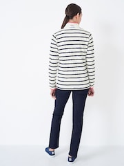 Crew Clothing White Padstow Pique 100% Cotton Sweatshirt - Image 2 of 5