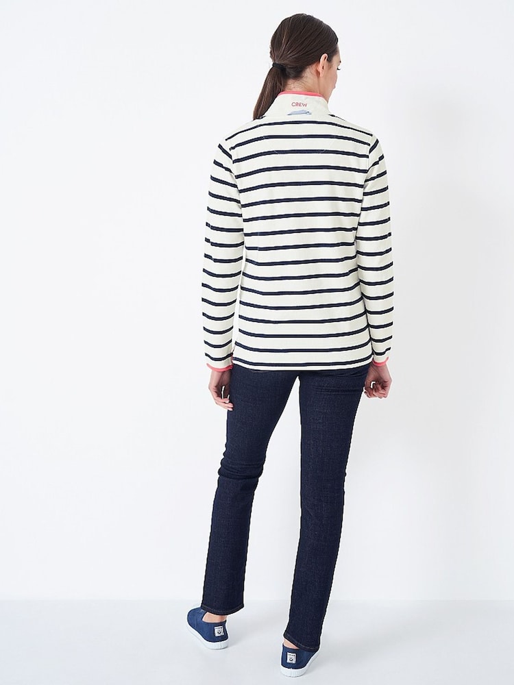 Crew Clothing White Padstow Pique 100% Cotton Sweatshirt - Image 2 of 5