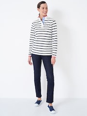 Crew Clothing White Padstow Pique 100% Cotton Sweatshirt - Image 3 of 5