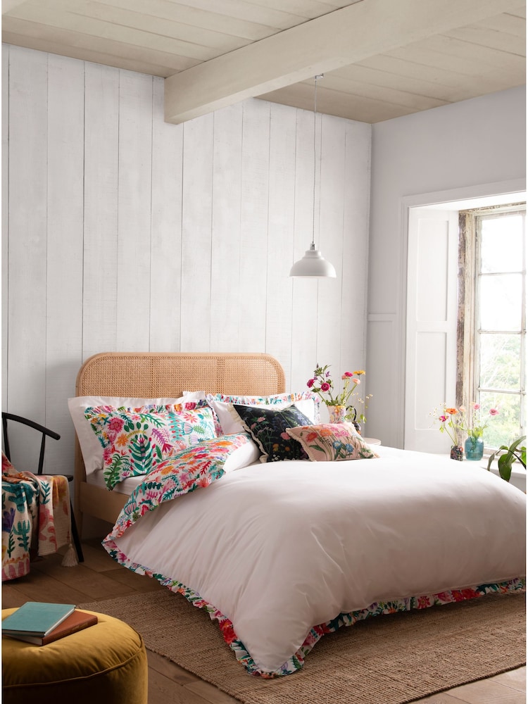 Lucy Tiffney Multi Floral Ruffle 180 Thread Count Duvet Cover and Pillowcase Set - Image 2 of 6