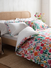 Lucy Tiffney Multi Floral Ruffle 180 Thread Count Duvet Cover and Pillowcase Set - Image 3 of 6