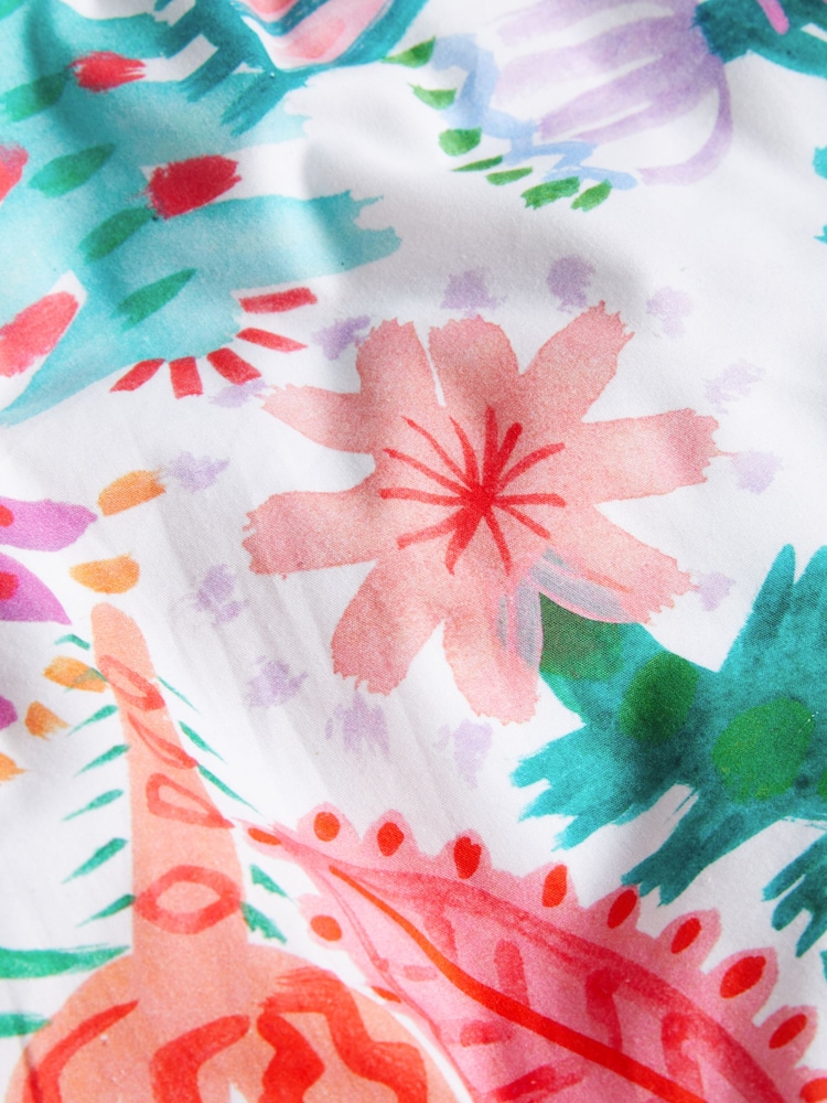 Lucy Tiffney Multi Floral Ruffle 180 Thread Count Duvet Cover and Pillowcase Set - Image 6 of 6