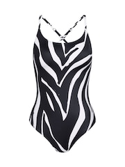 Triumph Black Zebra Print Padded Swimsuit - Image 4 of 4