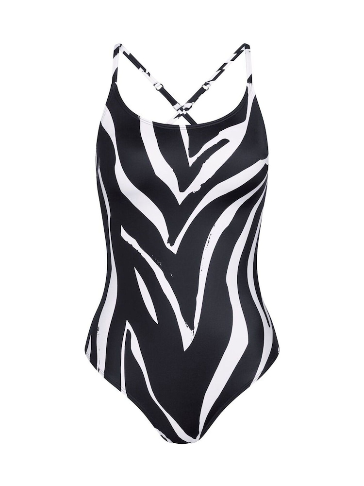 Triumph Black Zebra Print Padded Swimsuit - Image 4 of 4