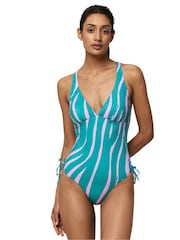 Triumph Green Padded Plunge Swimsuit - Image 3 of 4