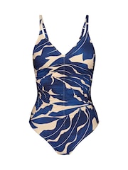 Triumph Blue Padded Ruched Tummy Flattering Swimsuit - Image 3 of 3