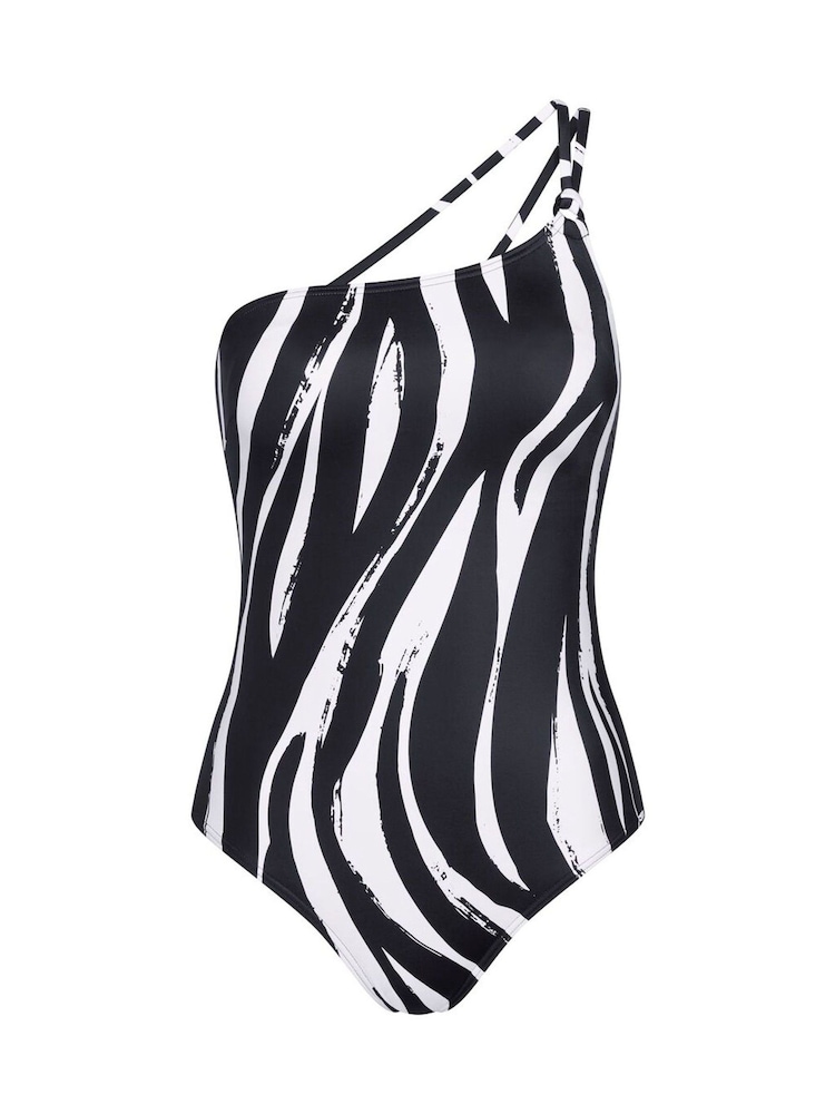 Triumph Black Zebra Print One Shoulder Swimsuit - Image 4 of 4 Triumph Black Zebra Print One Shoulder Swimsuit - Image 4 of 4