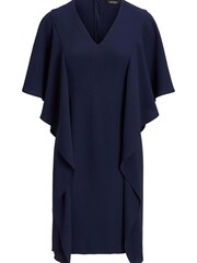 Lauren Ralph Lauren Navy Blue Georgette Short Sleeve Caftan Cocktail Dress - Image 6 of 6