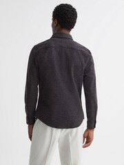 Reiss Black Grisham Slim Fit Flecked Overshirt - Image 5 of 7