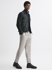Reiss Navy Bond Half Zip Funnel Neck Cotton Jumper - Image 3 of 5
